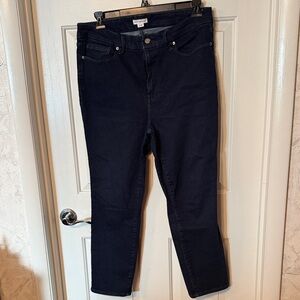 Good American Always Fits Dark Blue Straight Jeans